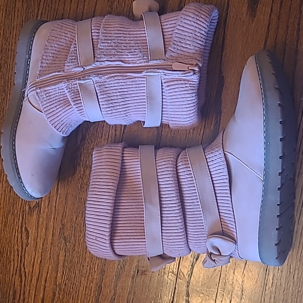 Girls Pink Bow Boots